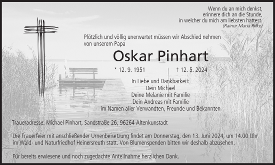 Anzeige von Oskar Pinhart von MGO