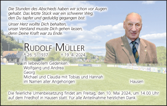 Anzeige von Rudolf Müller von MGO
