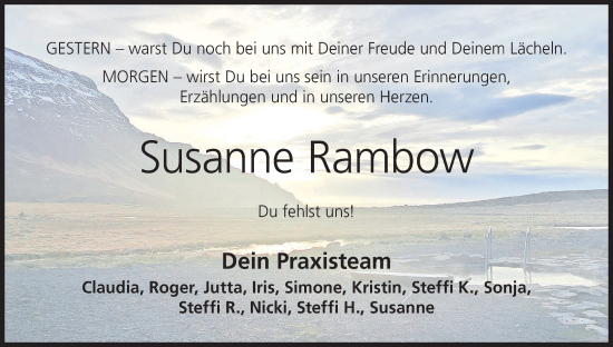 Anzeige von Susanne Rambow von MGO