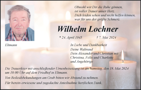 Anzeige von Wilhelm Lochner von MGO