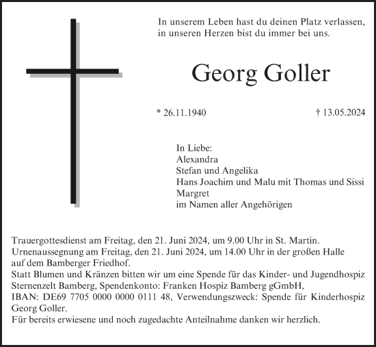 Anzeige von Georg Goller von MGO