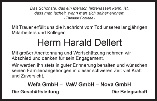 Anzeige von Harald Dellert von MGO