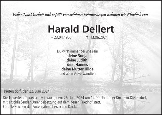 Anzeige von Harald Dellert von MGO