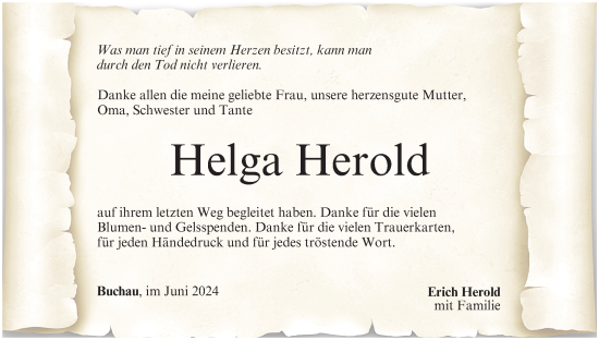 Anzeige von Helga Herold von MGO