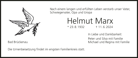 Anzeige von Helmut Marx von MGO