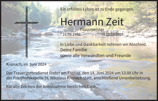 Anzeige von Hermann Zeit von MGO