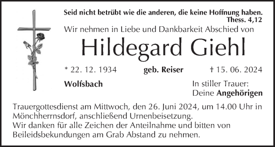 Anzeige von Hildegard Giehl von MGO