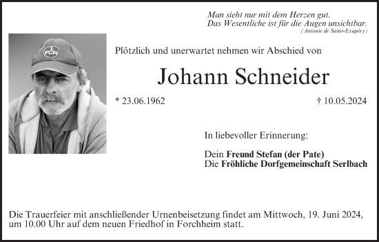 Anzeige von Johann Schneider von MGO