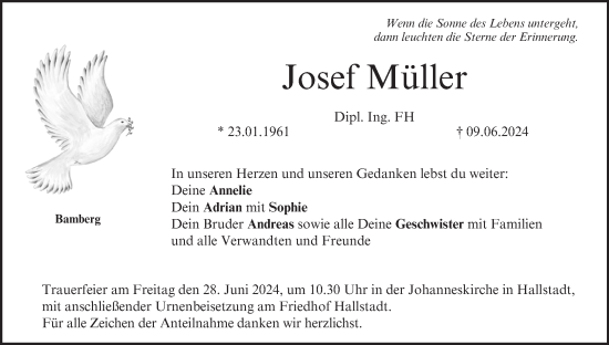 Anzeige von Josef Müller von MGO
