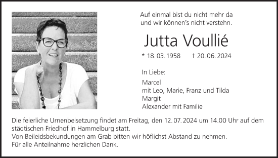 Anzeige von Jutta Voullie von MGO