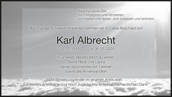 Anzeige von Karl Albrecht von MGO