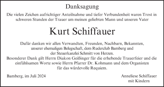 Traueranzeige von Kurt Schiffauer