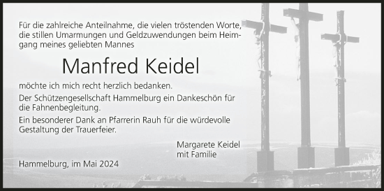 Anzeige von Manfred Keidel von MGO