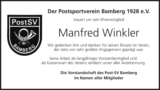 Anzeige von Manfred Winkler von MGO