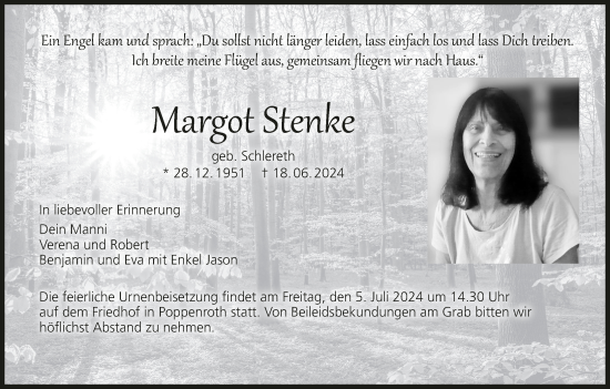 Anzeige von Margot Stenke von MGO