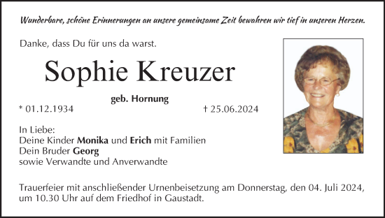 Anzeige von Sophie Kreuzer von MGO