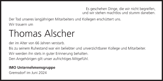 Anzeige von Thomas Alscher von MGO