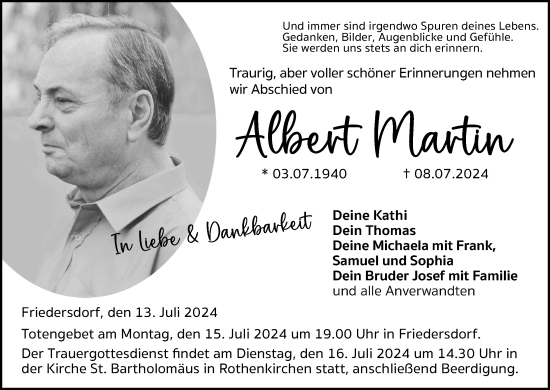 Anzeige von Albert Martin von MGO