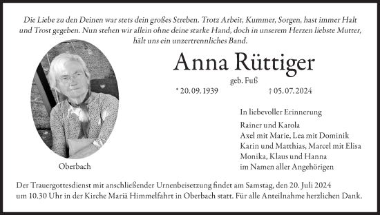 Anzeige von Anna Rüttiger von MGO