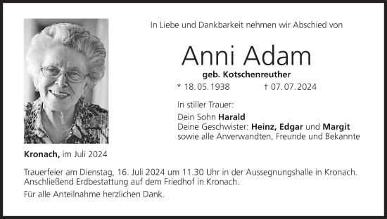 Anzeige von Anni Adam von MGO