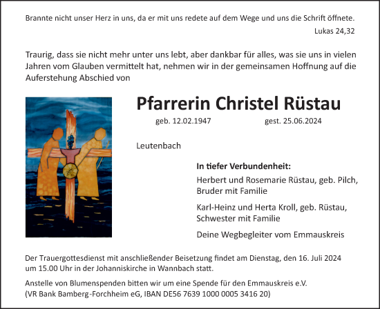 Anzeige von Christel Rüstau von MGO