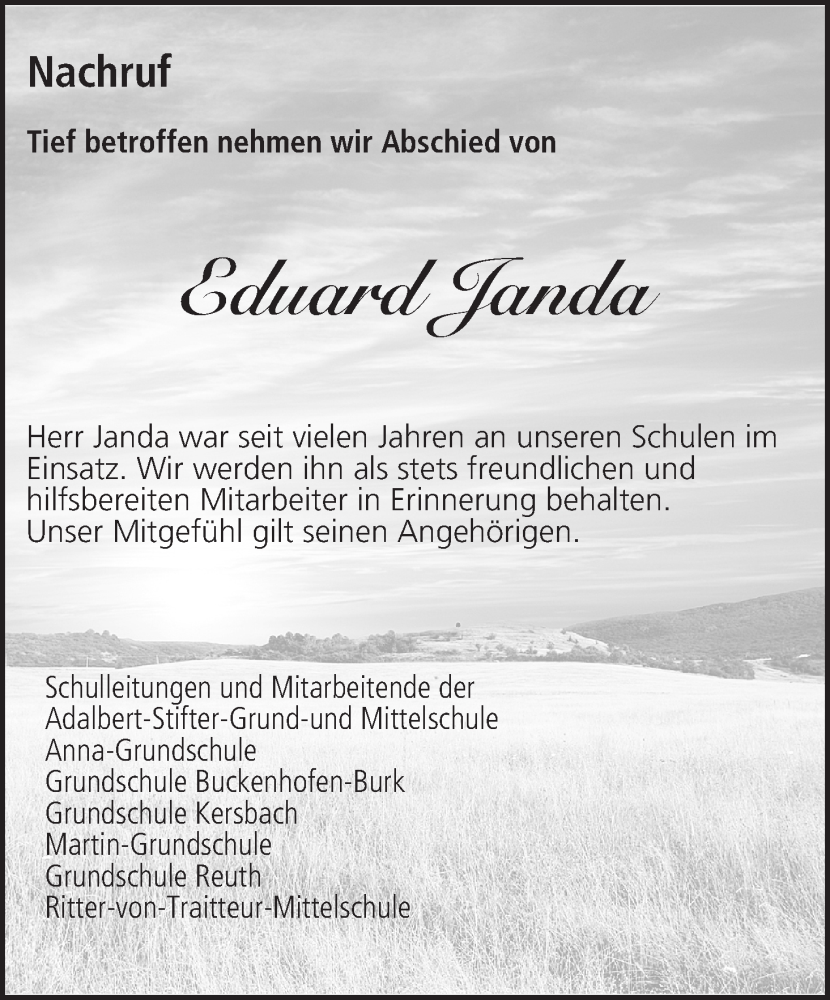  Traueranzeige für Eduard Janda vom 06.07.2024 aus MGO