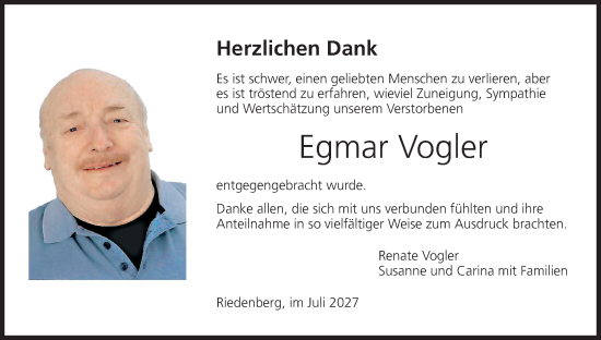 Anzeige von Egmar Vogler von MGO