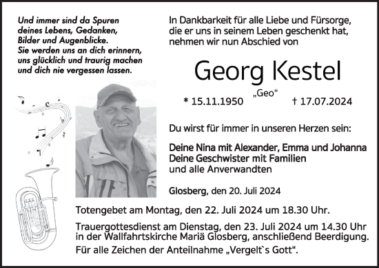 Anzeige von Georg Kestel von MGO