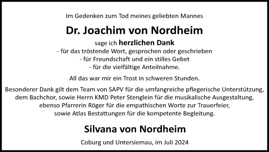 Anzeige von Joachim von Nordheim von MGO