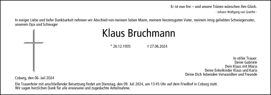 Anzeige von Klaus Bruchmann von MGO