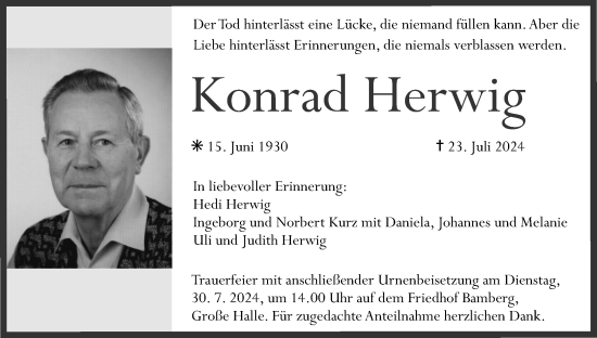 Anzeige von Konrad Herwig von MGO