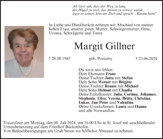 Anzeige von Margit Gillner von MGO