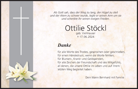 Anzeige von Ottilie Stöckl von MGO