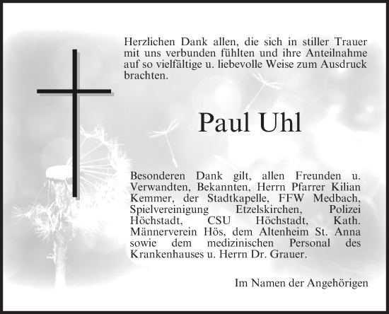 Anzeige von Paul Uhl von MGO