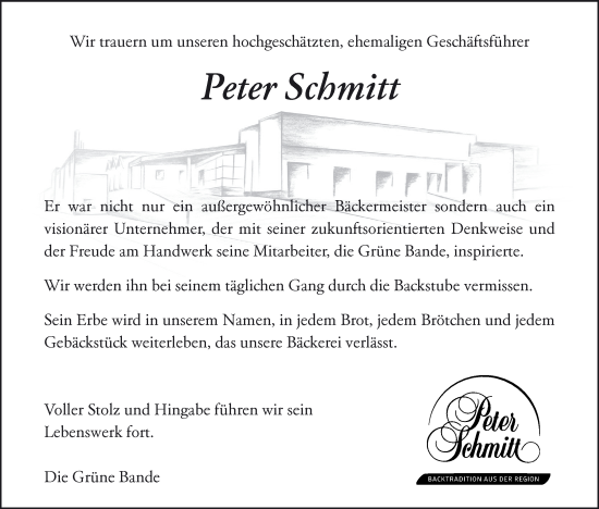 Traueranzeige von Peter Schmitt