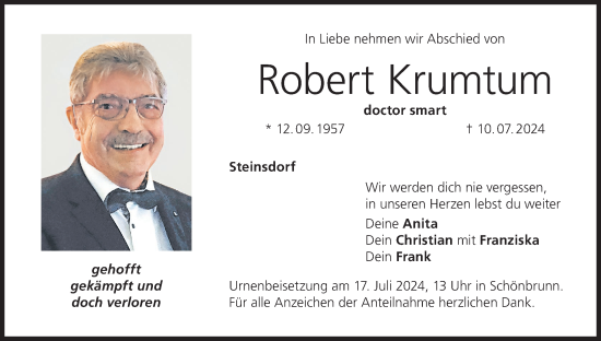 Anzeige von Robert Krumtum von MGO