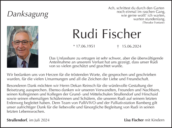 Anzeige von Rudi Fischer von MGO