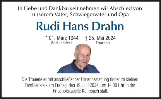 Anzeige von Rudi Hans Drahn von MGO