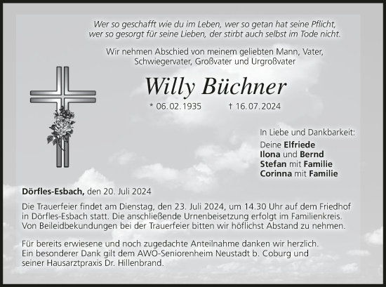 Anzeige von Willy Büchner von MGO