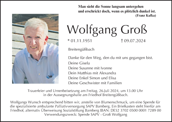 Anzeige von Wolfgang Groß von MGO