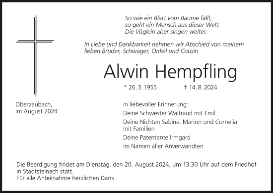 Anzeige von Alwin Hempfling von MGO