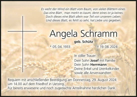 Anzeige von Angela Schramm von MGO