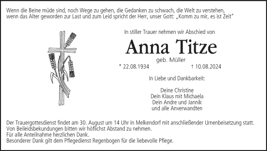 Anzeige von Anna Titze von MGO