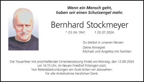 Anzeige von Bernhard Stockmeyer von MGO