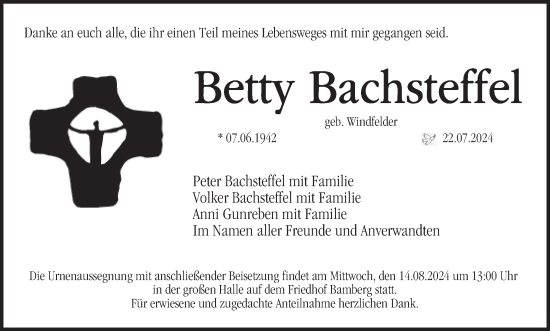 Anzeige von Betty Bachsteffel von MGO