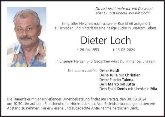 Anzeige von Dieter Loch von MGO