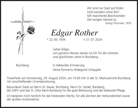 Anzeige von Edgar Rother von MGO