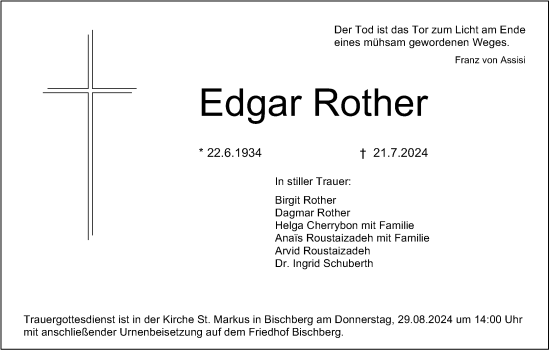 Anzeige von Edgar Rother von MGO