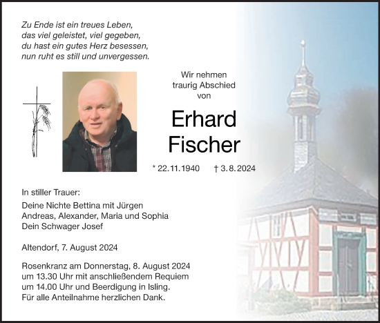 Anzeige von Erhard Fischer von MGO