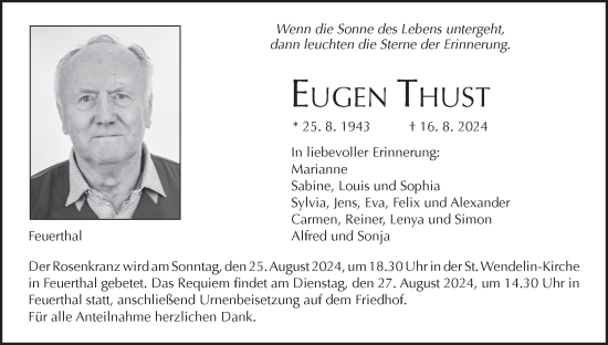 Anzeige von Eugen Thust von MGO